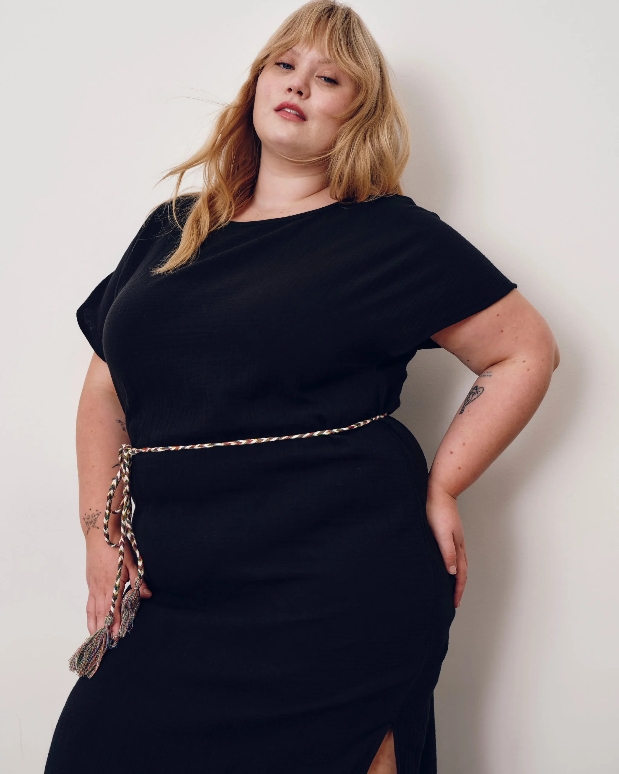 Luxe Cotton Gauze Beach Dress Black