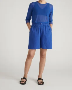 Luxe Cotton Gauze Beach Short Ultramarine