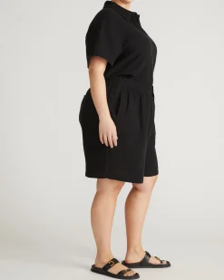 Luxe Cotton Gauze Beach Short Black