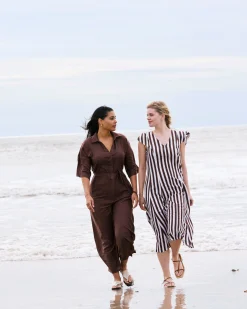 Maggie Barrel Leg Linen Blend Jumpsuit Peppercorn