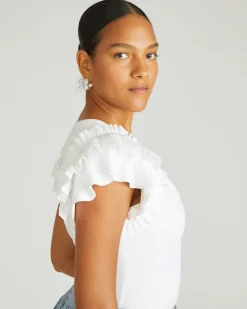 Magnolia Ribbed Top White