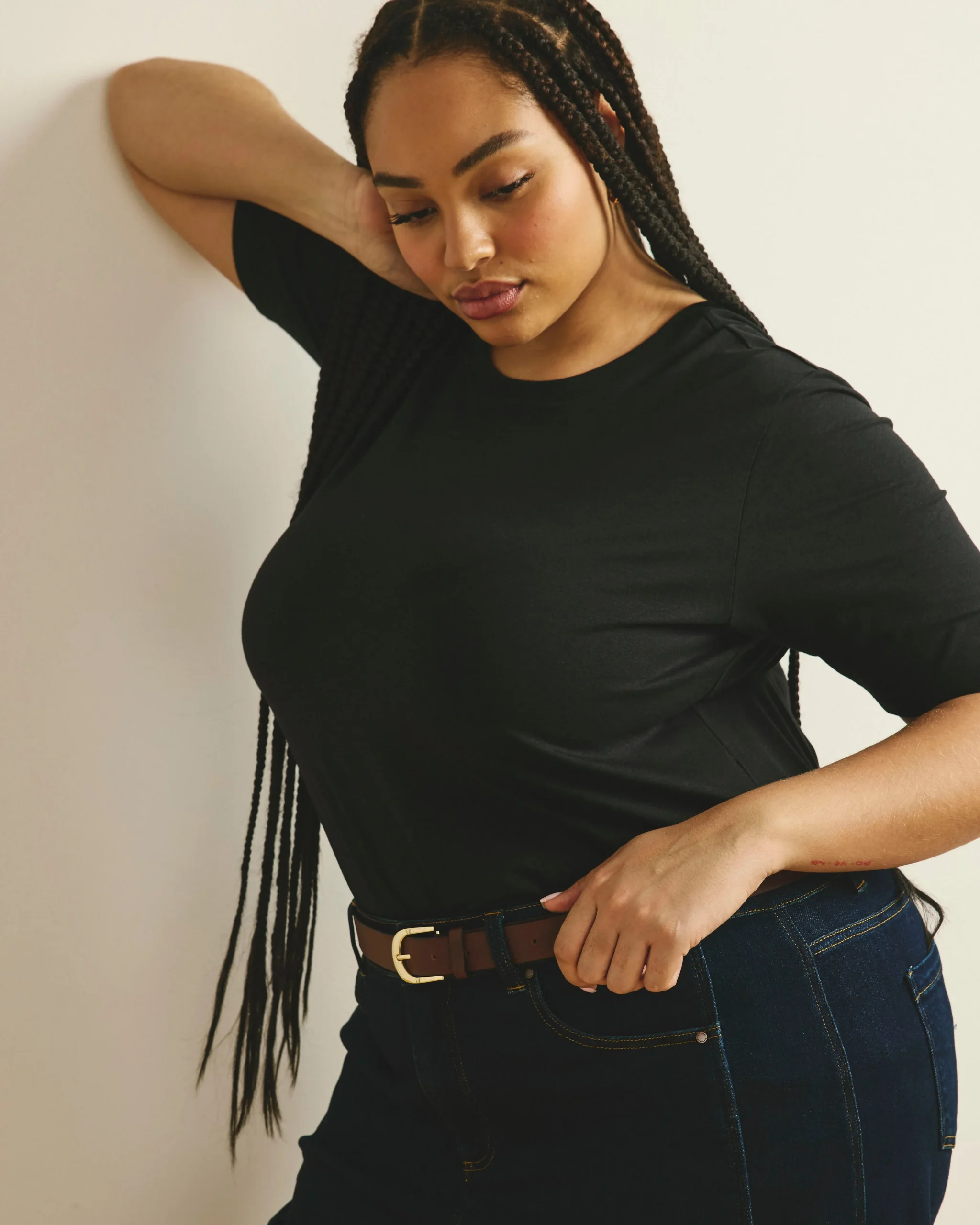 Maia Stovepipe Sleeve Tee Black