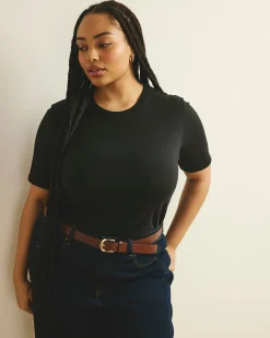 Maia Stovepipe Sleeve Tee Black
