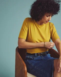 Maia Stovepipe Sleeve Tee Yellow Ochre