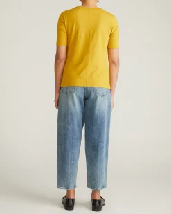 Maia Stovepipe Sleeve Tee Yellow Ochre