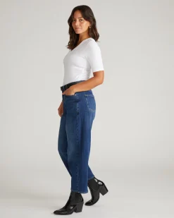 Maia Stovepipe Sleeve V Neck Tee White