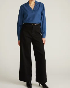 Maisie Cotton Chambray Blouse Vintage Indigo