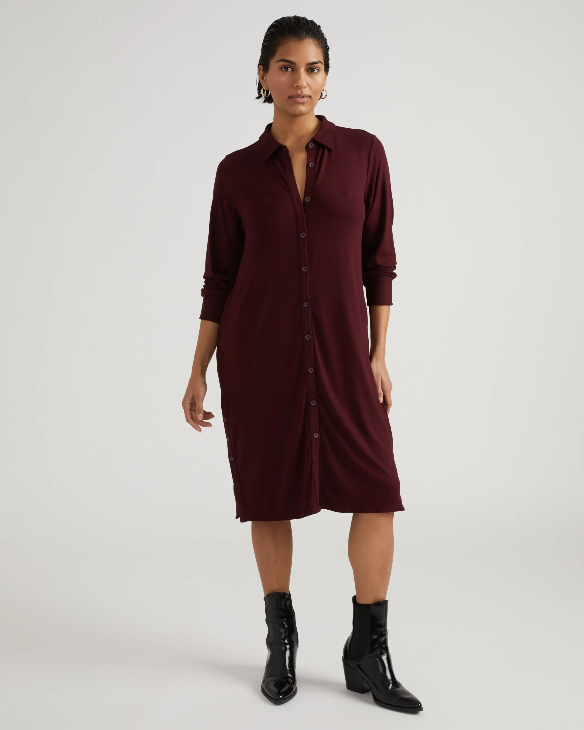 Marcie Liquid Jersey Dress Black Cherry