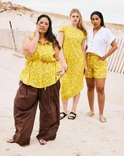 Marley Wide Leg Linen Blend Pants Peppercorn