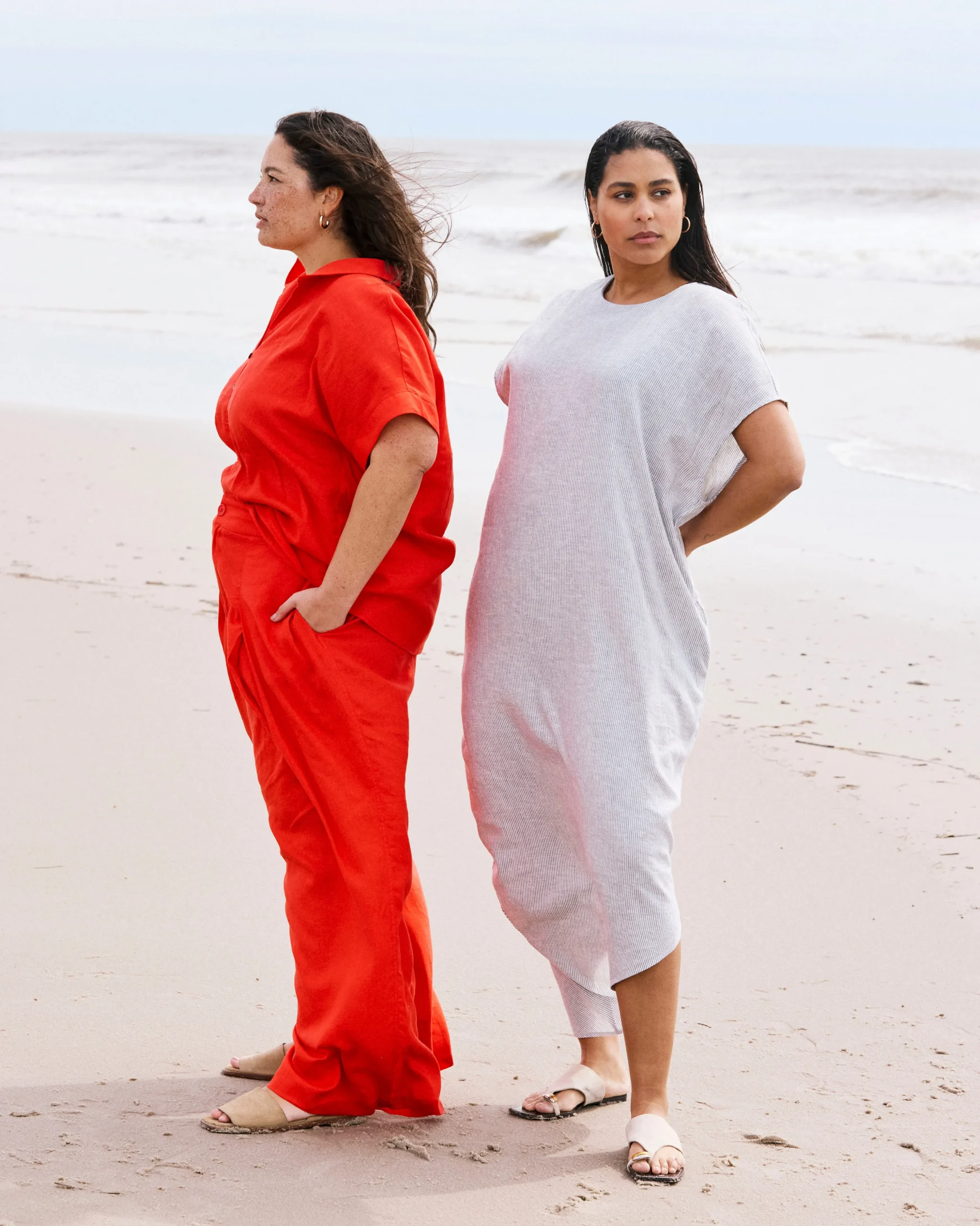Marley Wide Leg Linen Blend Pants Shoreline Sunset