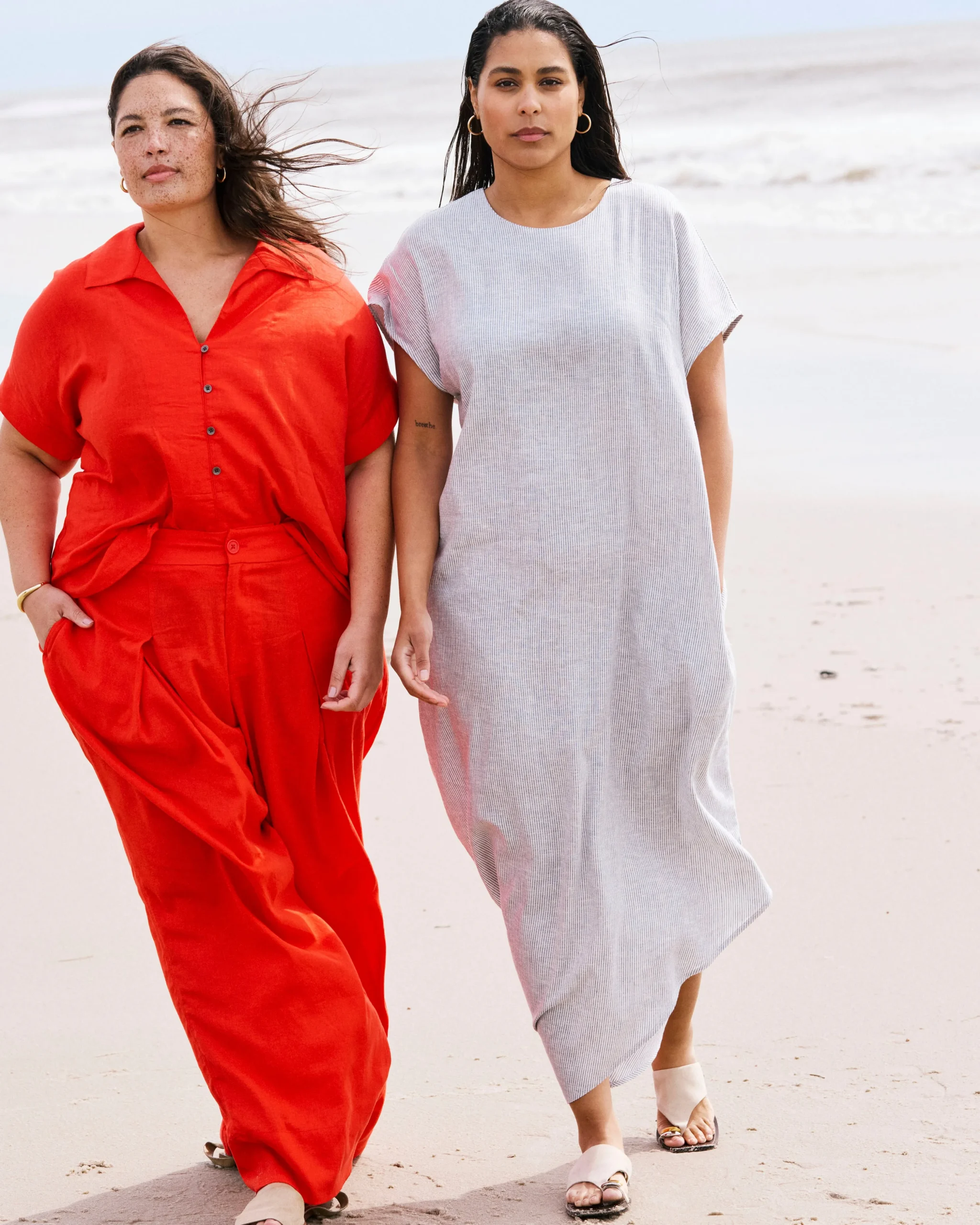 Marley Wide Leg Linen Blend Pants Shoreline Sunset