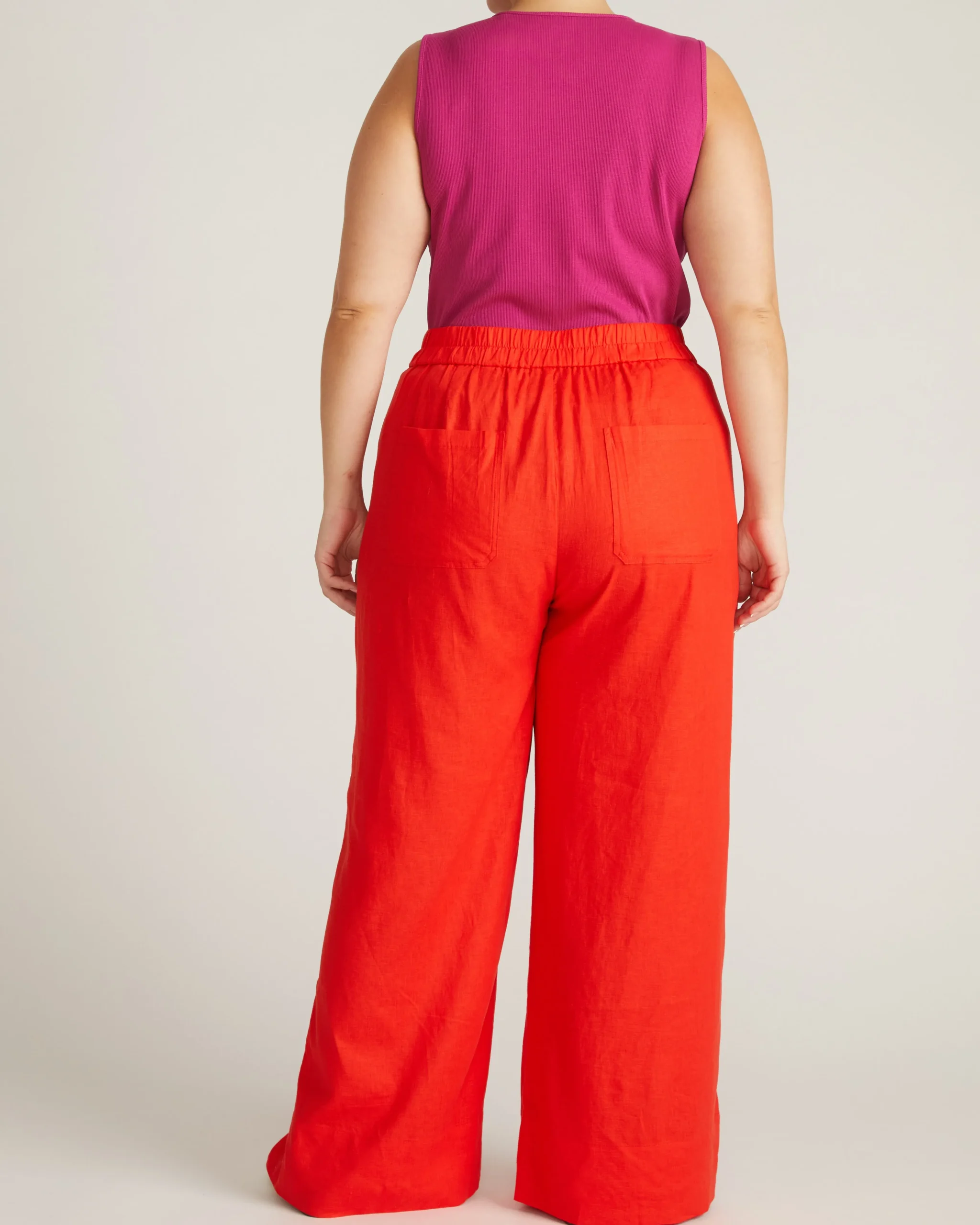 Marley Wide Leg Linen Blend Pants Shoreline Sunset