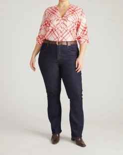 Marne Bootcut Jeans 32 inch Americana Wash with Red Stitching