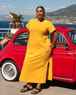 Maxi T-Shirt Dress Goldenrod