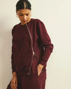 Meridien Zip Sweatshirt Black Cherry