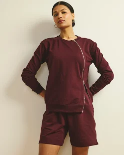 Meridien Zip Sweatshirt Black Cherry