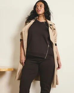 Meridien Zip Sweatshirt Deep Brown