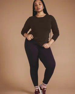 Mia Long Sleeve Movement Tee Deep Brown