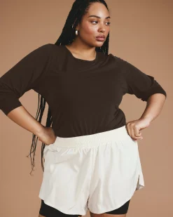Mia Long Sleeve Movement Tee Deep Brown