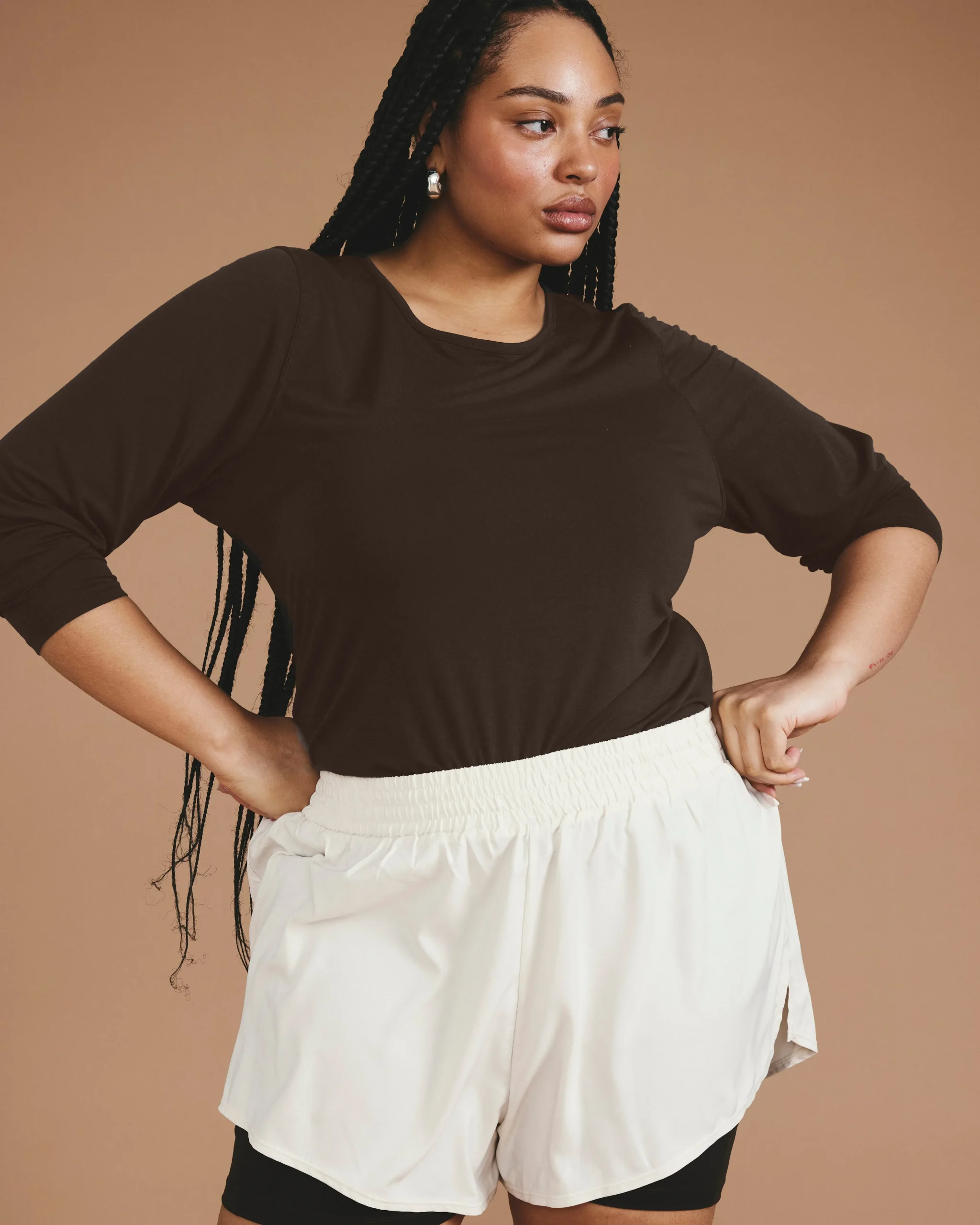 Mia Long Sleeve Movement Tee Deep Brown