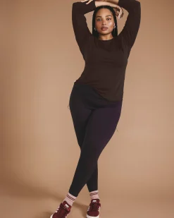 Mia Long Sleeve Movement Tee Deep Brown