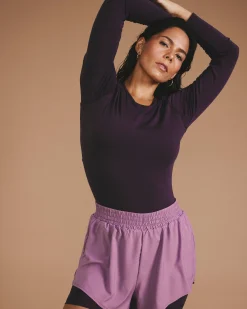 Mia Long Sleeve Movement Tee Purple Jewel