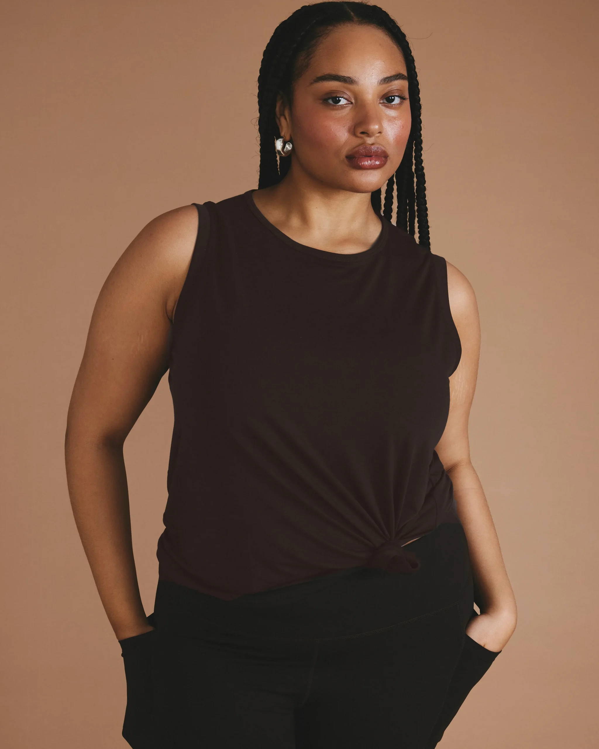 Mia Movement Tank Deep Brown