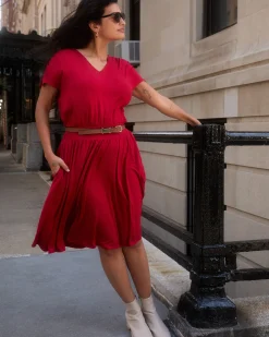 Minetta Liquid Jersey Dress New York Red