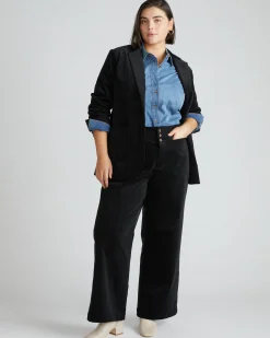 Minimalist Stretch Cotton Chambray Shirt Vintage Indigo