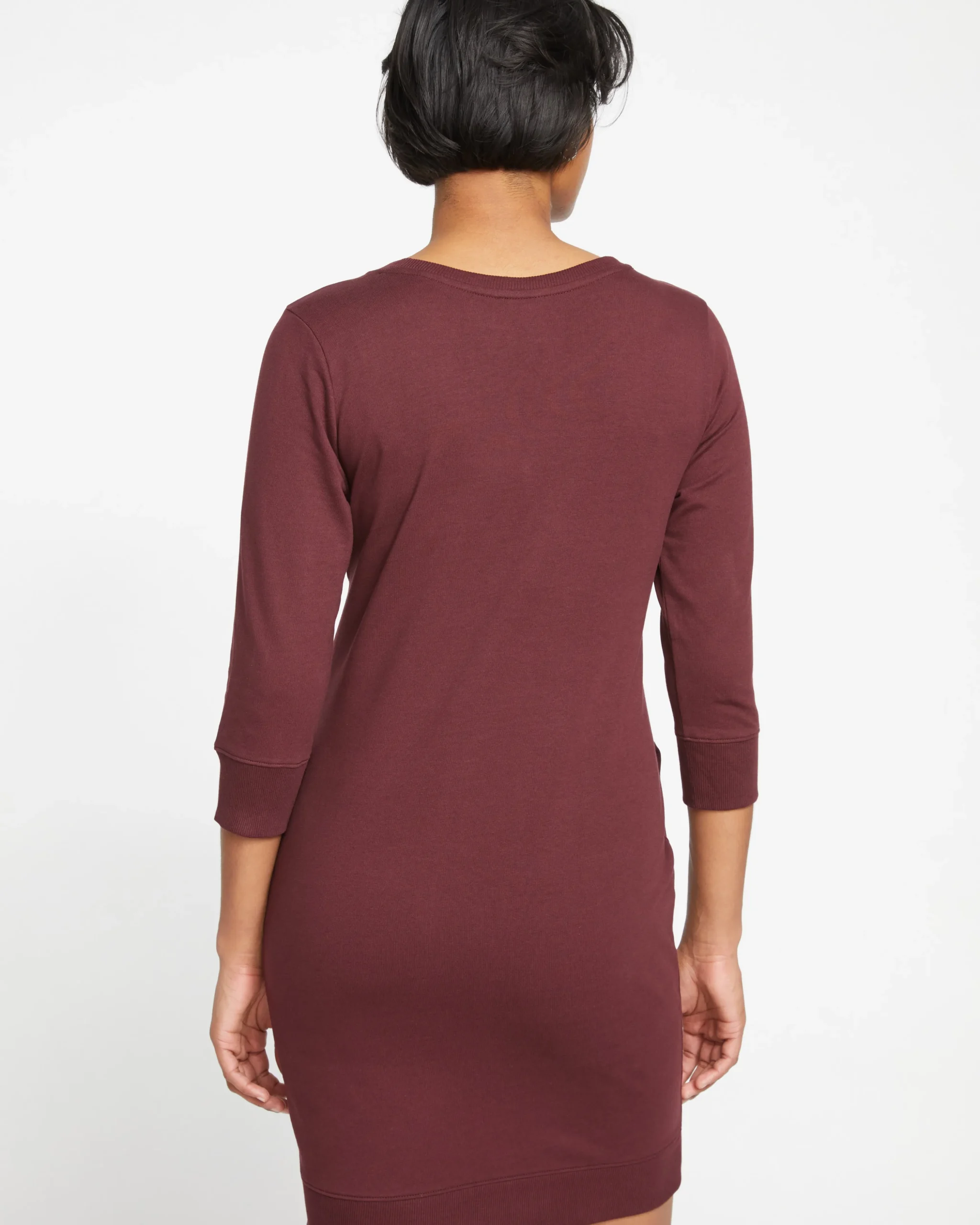 Misa Tie Sweatshirt Dress Black Cherry