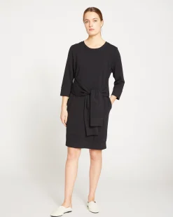 Misa Tie Sweatshirt Dress Black