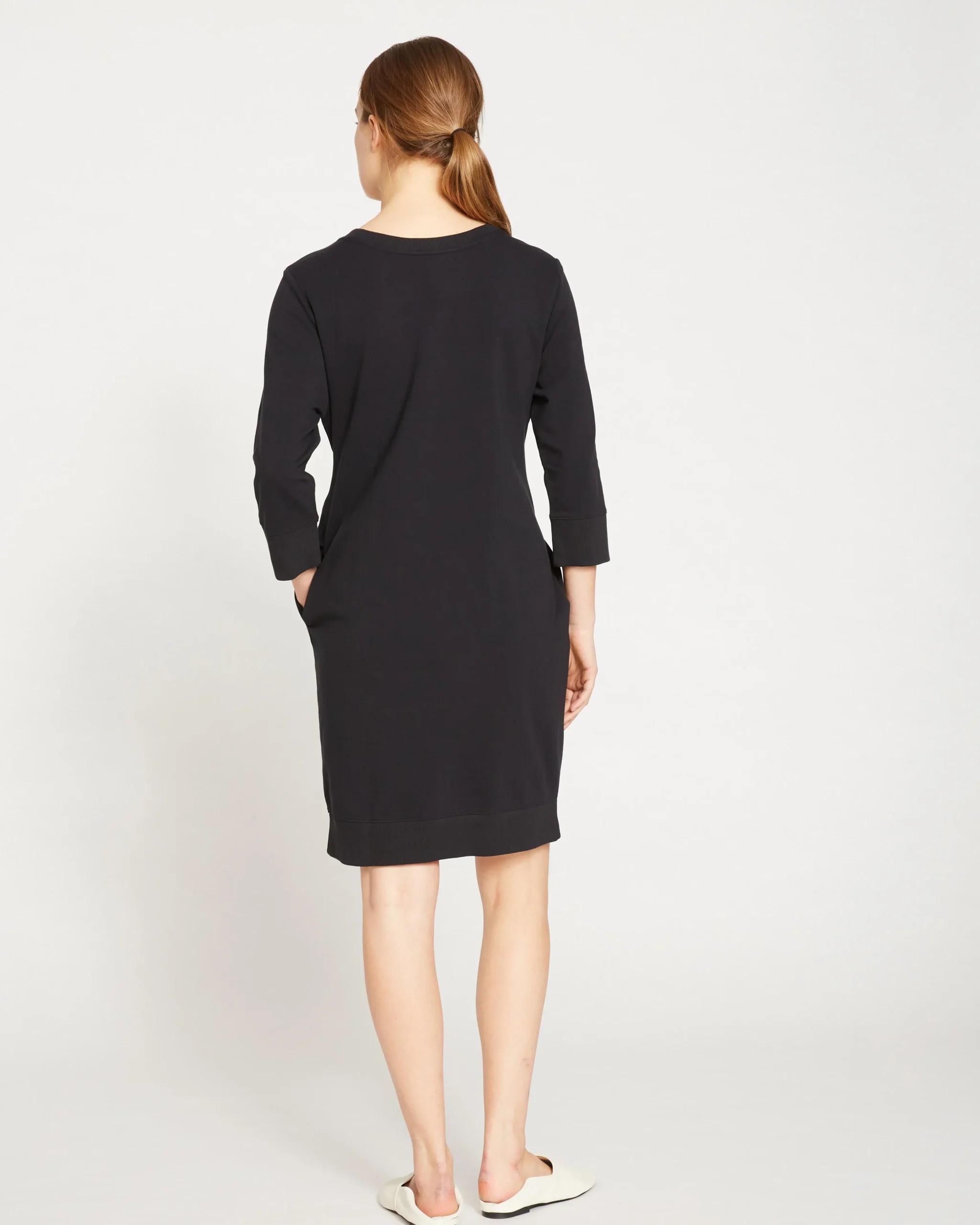 Misa Tie Sweatshirt Dress Black