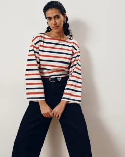 Montauk Breton Stripe Bell Sleeve Top Red/White/Blue Stripe