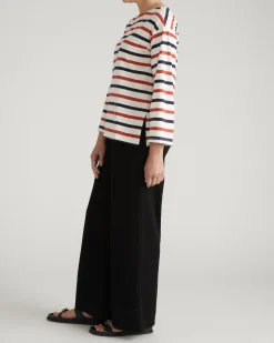 Montauk Breton Stripe Bell Sleeve Top Red/White/Blue Stripe