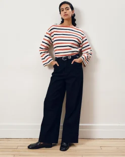 Montauk Breton Stripe Bell Sleeve Top Red/White/Blue Stripe