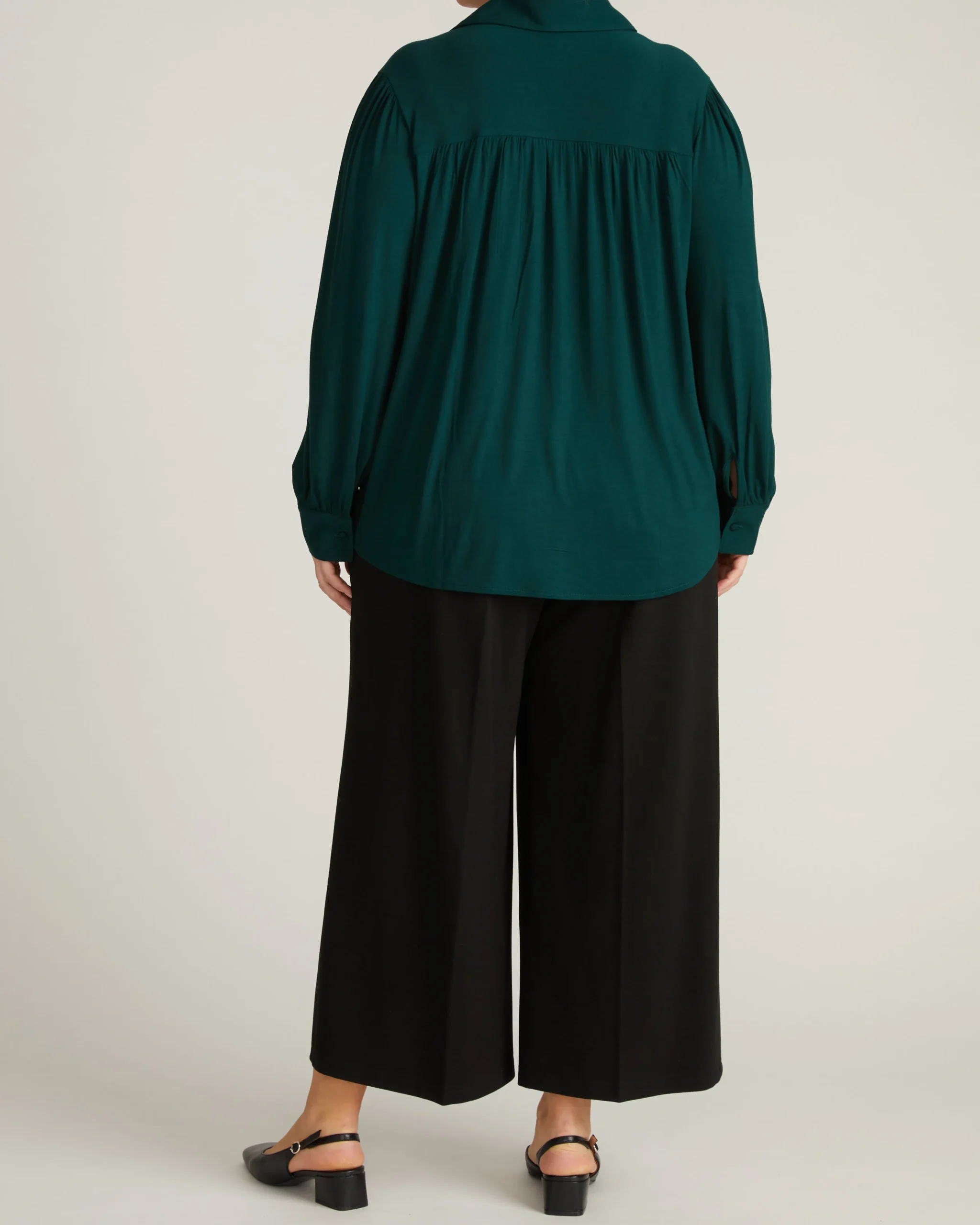 Moore Liquid Jersey Blouse Forest Green