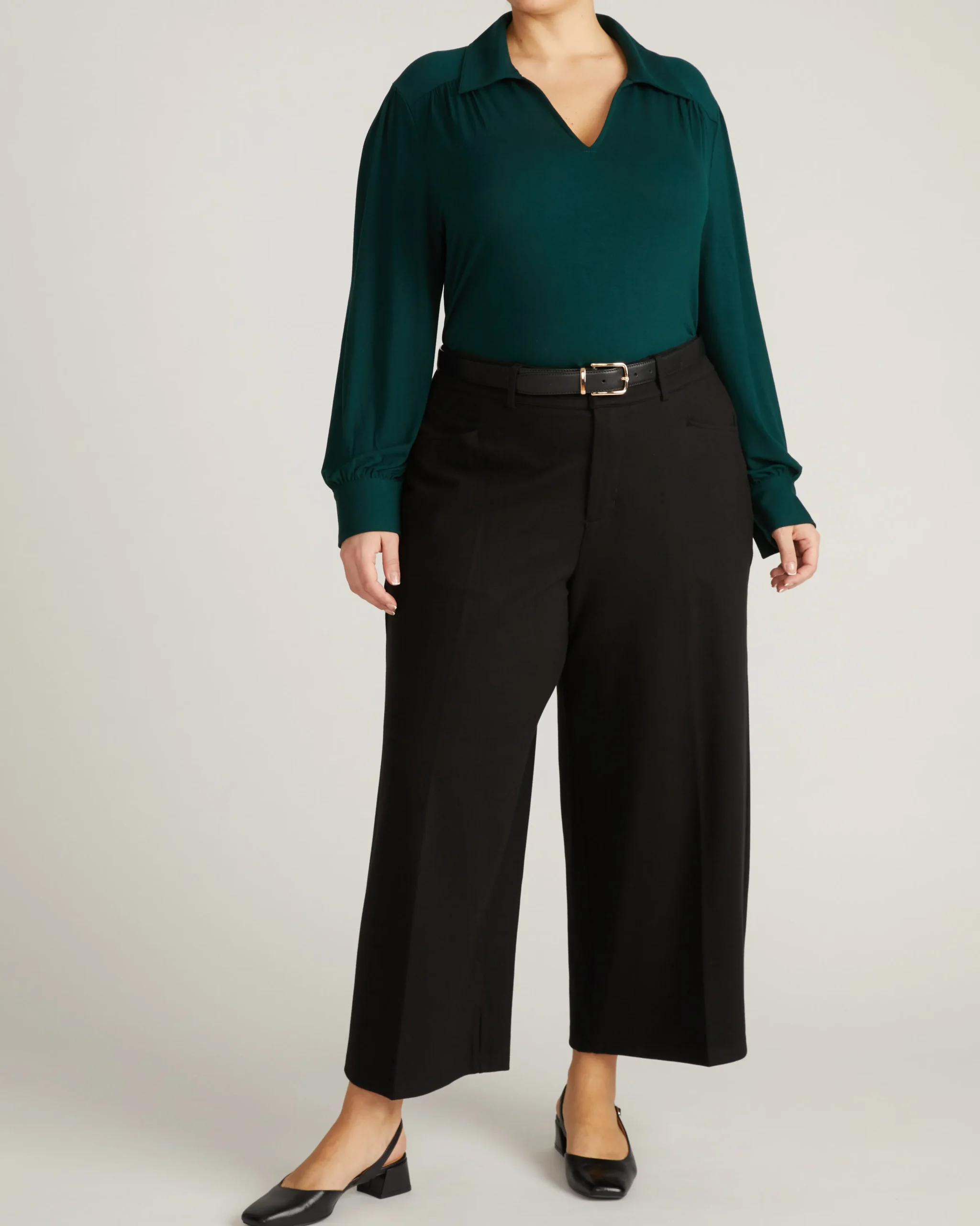 Moore Liquid Jersey Blouse Forest Green