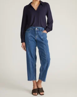 Moore Liquid Jersey Blouse Midnight