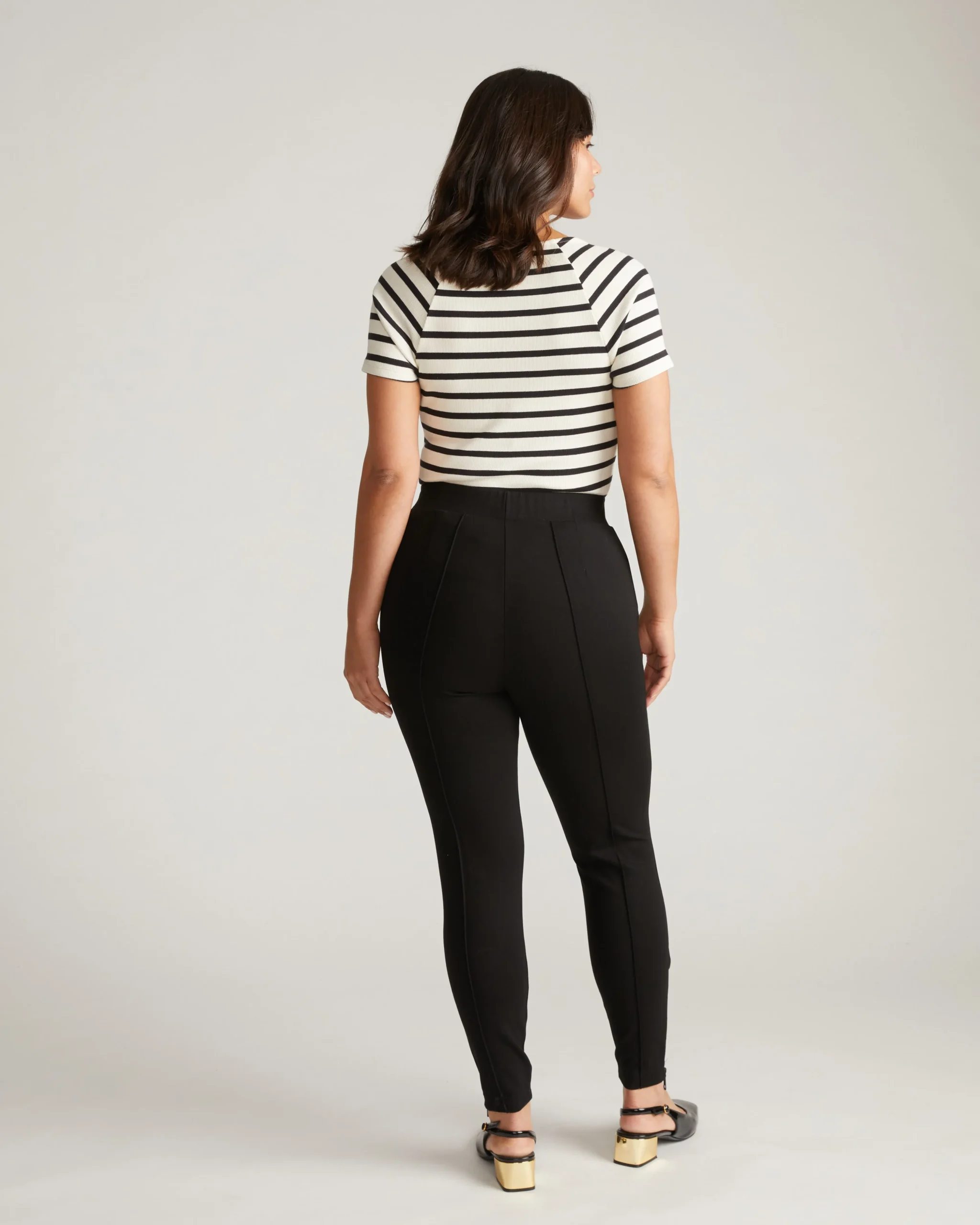 Moro Pintuck Pocket Ponte Pants Black