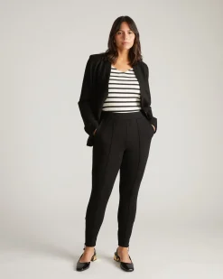 Moro Pintuck Pocket Ponte Pants Black