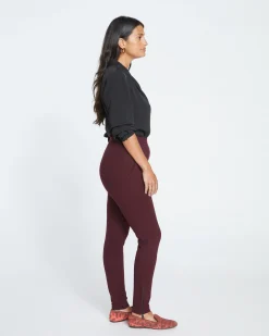 Moro Pocket Signature Ponte Pants Black Cherry