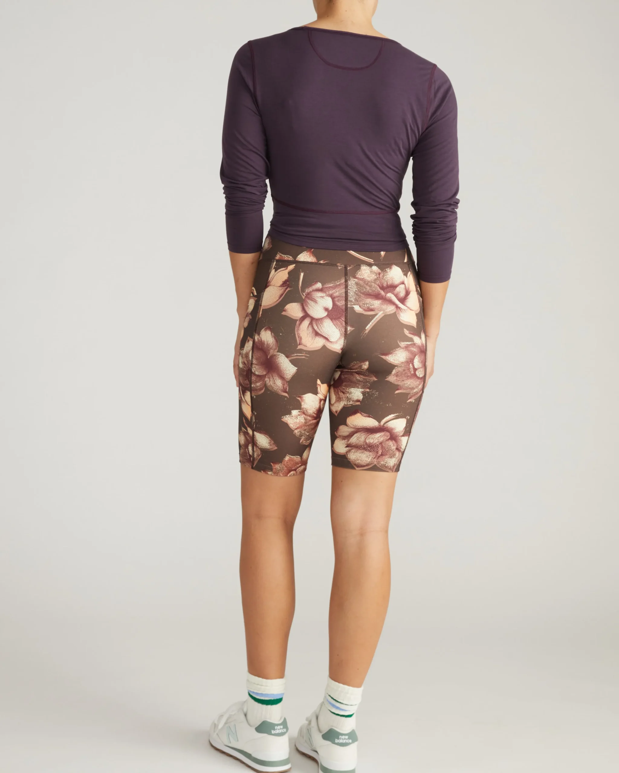 Next-to-Naked Bike Shorts Lotus Print