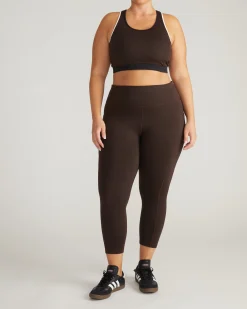 Next-to-Naked Cropped Pocket Legging Deep Brown
