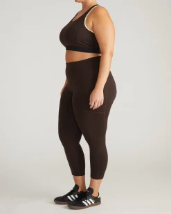 Next-to-Naked Cropped Pocket Legging Deep Brown
