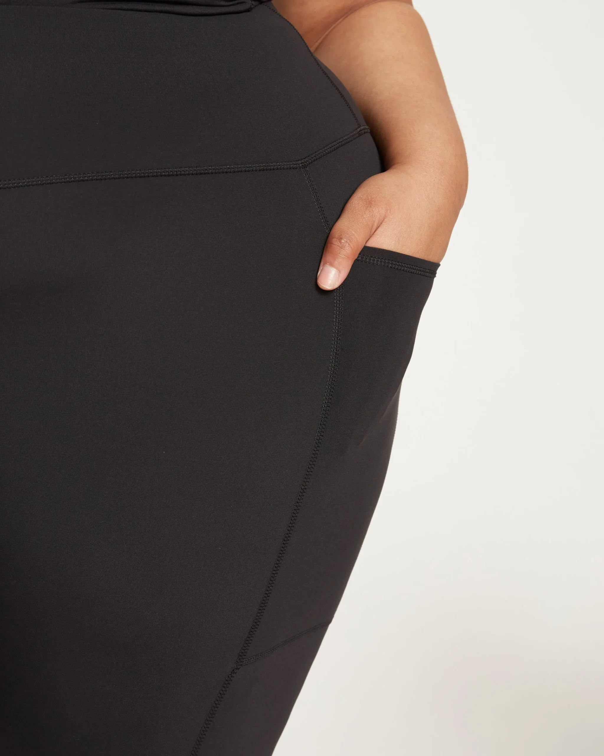 Next-to-Naked Cropped Pocket Legging Black