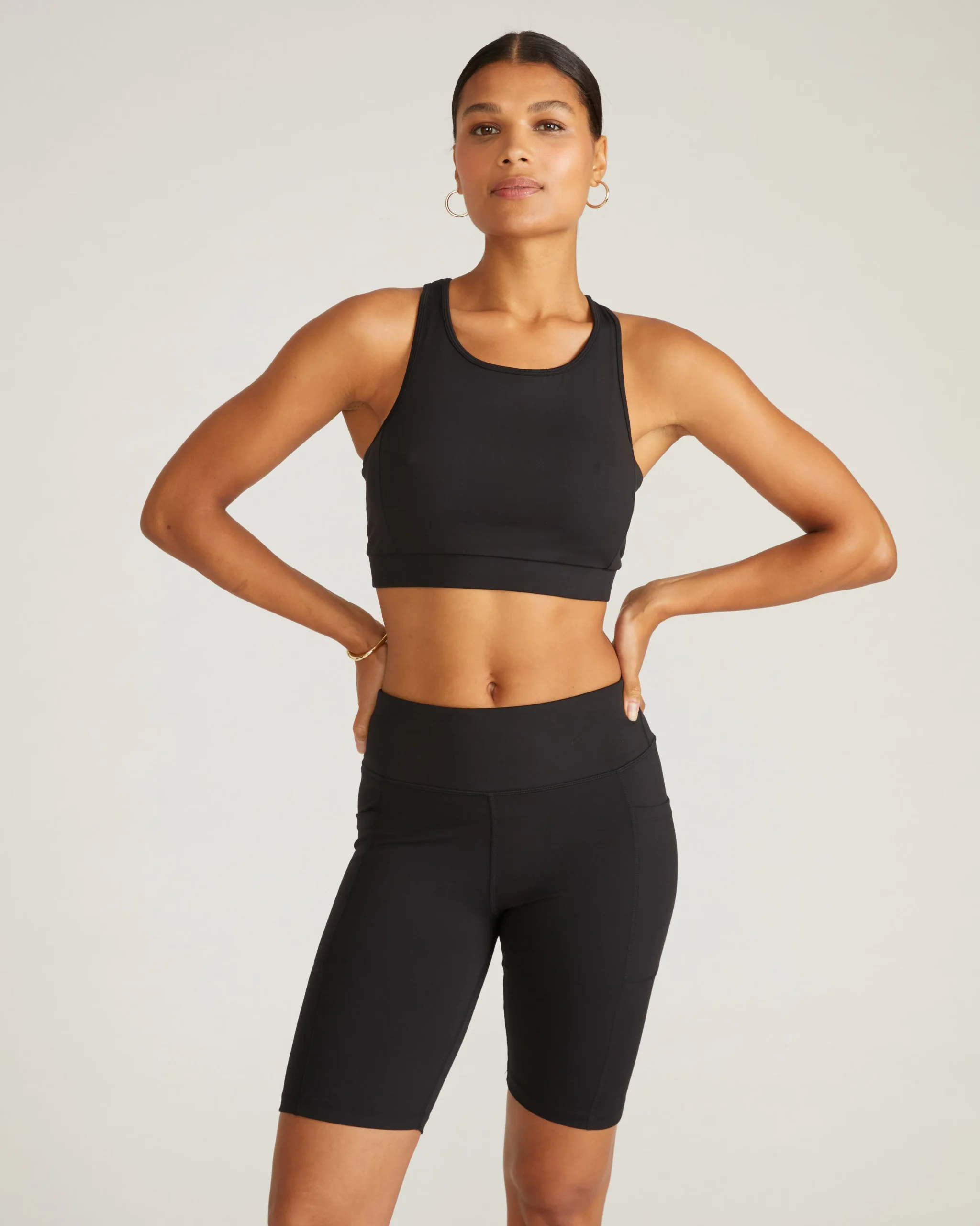 Next-to-Naked Racerback Sports Bra Black