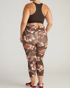 Next-to-Naked Racerback Sports Bra Deep Brown/Dove Wing Trim
