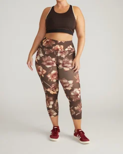 Next-to-Naked Racerback Sports Bra Deep Brown/Dove Wing Trim