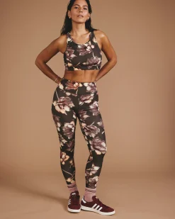 Next-to-Naked Racerback Sports Bra Lotus Print