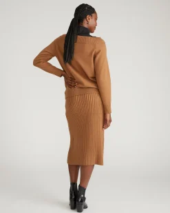 Noomi Cold Shoulder Sweater Classic Camel
